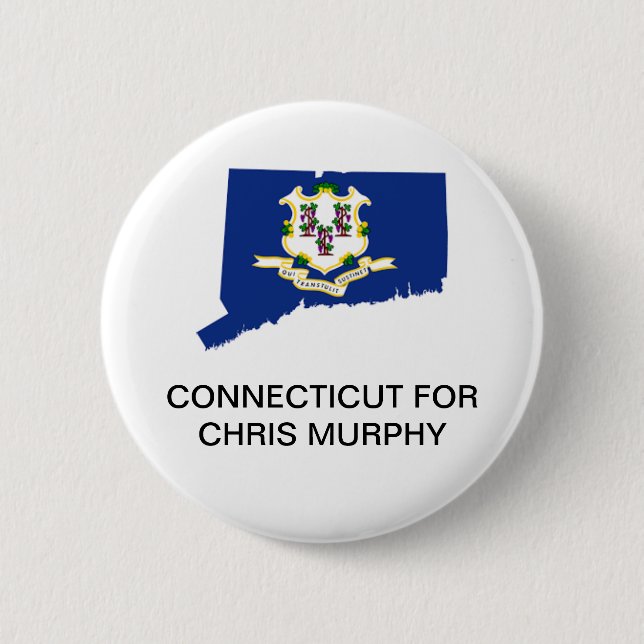 Chapa Redonda De 5 Cm CONNECTICUT para Chris Murphy SENATE (Anverso)