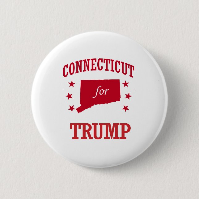 CHAPA REDONDA DE 5 CM CONNECTICUT PARA DONALD TRUMP (Anverso)