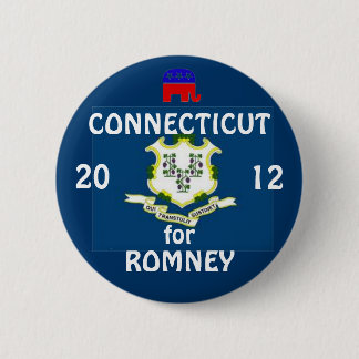 Chapa Redonda De 5 Cm Connecticut para Romney 2012