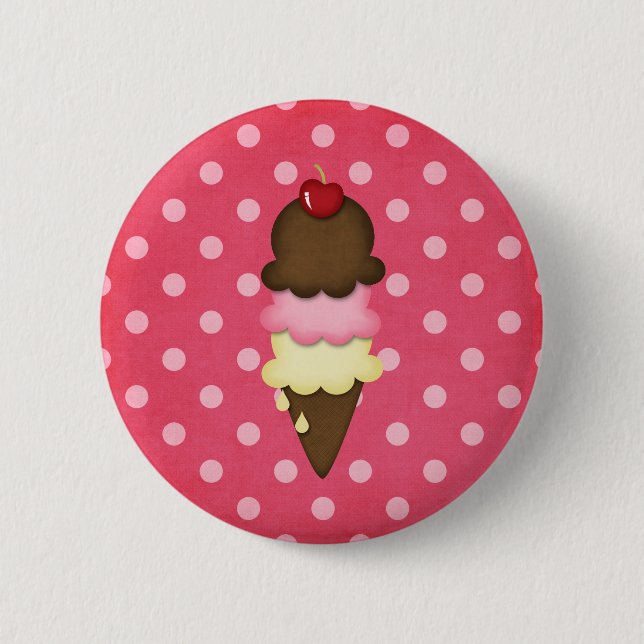 Chapa Redonda De 5 Cm cono de helado (Anverso)
