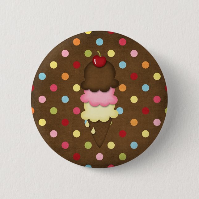 Chapa Redonda De 5 Cm cono de helado (Anverso)
