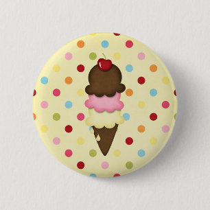 Chapa Redonda De 5 Cm cono de helado