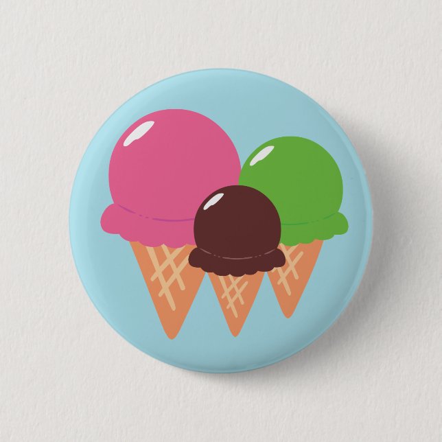 Chapa Redonda De 5 Cm Conos de helado (Anverso)