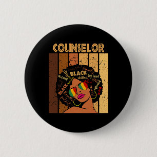 Chapa Redonda De 5 Cm Consejera de historia negra afroamericana