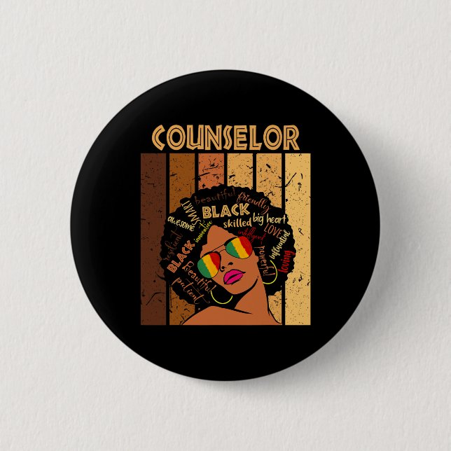 Chapa Redonda De 5 Cm Consejera de historia negra afroamericana (Anverso)