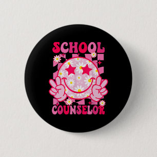 Chapa Redonda De 5 Cm Consejero Escolar Retro De Vuelta Al Colegio Profe