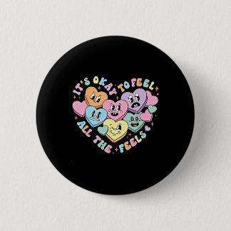 Chapa Redonda De 5 Cm Consejero Escolar Valentine, Salud Mental Valentin