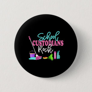 Chapa Redonda De 5 Cm Conserjes Escolares Rock Back To School - Aplicaci