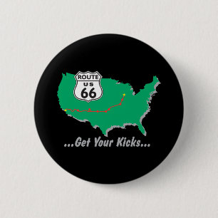 Chapa Redonda De 5 Cm Consiga sus retrocesos en la ruta 66