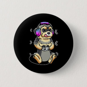 Chapa Redonda De 5 Cm Consola de videojuegos para perros Morkie jugador