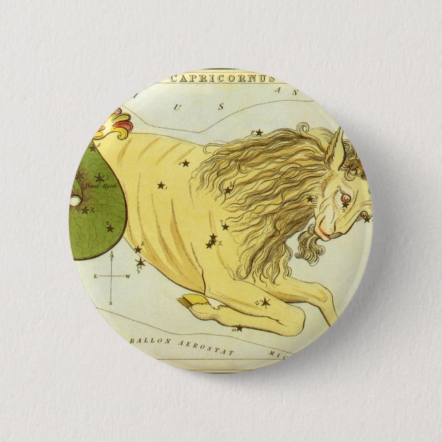 Chapa Redonda De 5 Cm Constelación de cosecha de capricornio, espejo de  (Anverso)