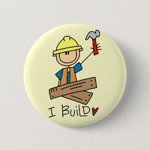 Chapa Redonda De 5 Cm Construcción I Construyo Camisetas y Regalos