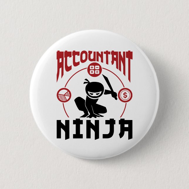 Chapa Redonda De 5 Cm Contabilidad de Ninja CPA (Anverso)