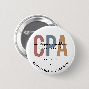 Chapa Redonda De 5 Cm Contador público certificado por CPA Retro Persona