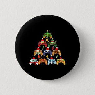 Chapa Redonda De 5 Cm Controlador de juego Árbol de Navidad Gamer Chica 