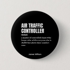 Chapa Redonda De 5 Cm Controlador de tráfico aéreo - Definición de traba