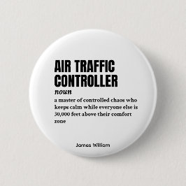 Chapa Redonda De 5 Cm Controlador de tráfico aéreo - Definición intelige