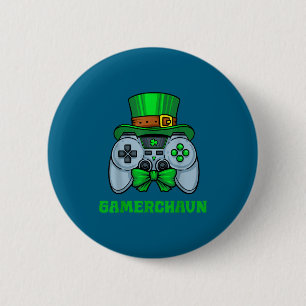 Chapa Redonda De 5 Cm Controlador de videojuego irlandés Día de San Patr
