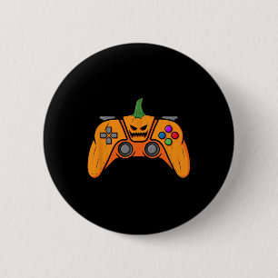 Chapa Redonda De 5 Cm Controlador de videojuegos de Halloween con cara d