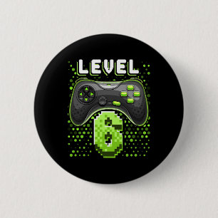 Chapa Redonda De 5 Cm Controlador de videojuegos de nivel 6 Jugador de c