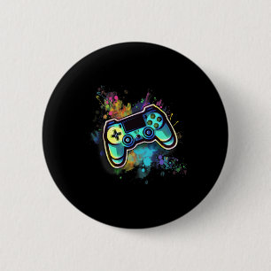 Chapa Redonda De 5 Cm Controlador de videojuegos retro colorido para hom