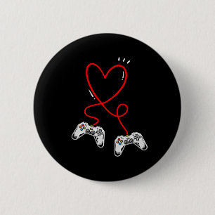 Chapa Redonda De 5 Cm Controladores Día de San Valentín Corazón Videojue