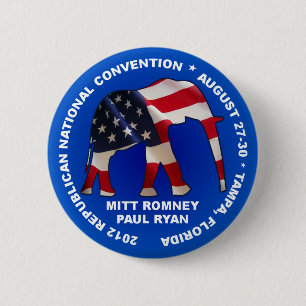 Chapa Redonda De 5 Cm Convenio 2012 del GOP de Romney Ryan