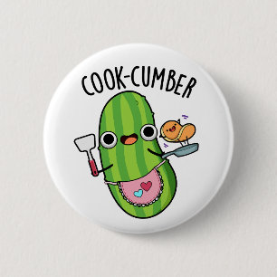 Chapa Redonda De 5 Cm Cook-cumber Funny Cucumber Pun