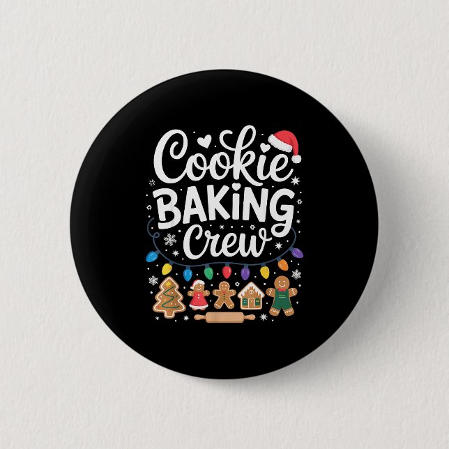 Chapa Redonda De 5 Cm Cookie Baking Crew Holiday Squad Gingerbread Chris (Anverso)