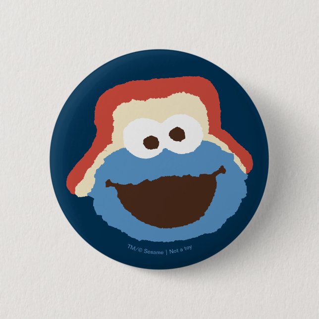 Chapa Redonda De 5 Cm Cookie Monster Woodland Face (Anverso)