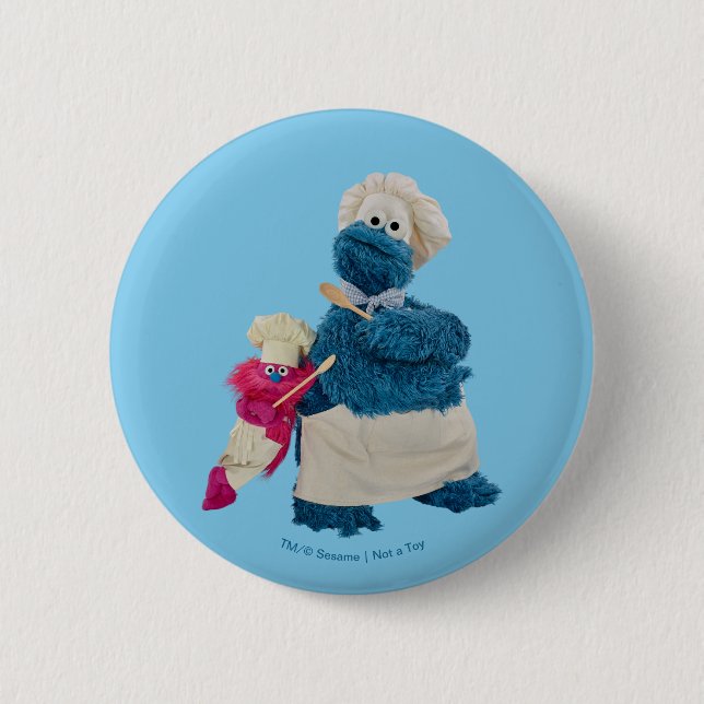 Chapa Redonda De 5 Cm Cookie Monster's Food Truck Partners (Anverso)