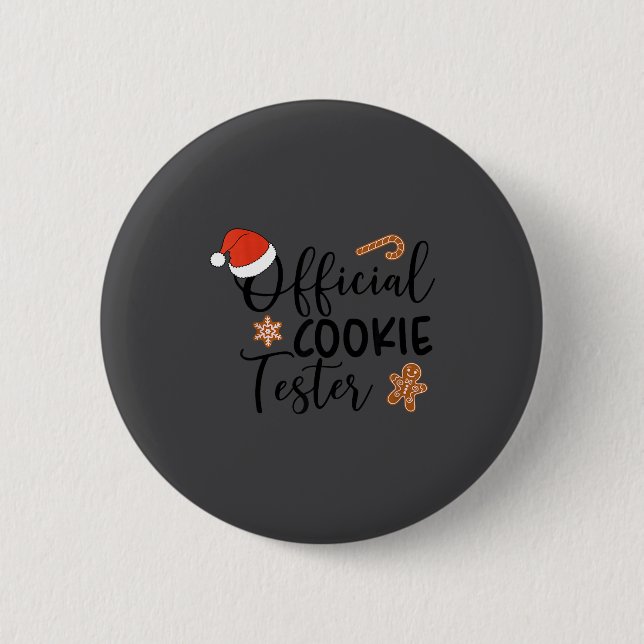 Chapa Redonda De 5 Cm Cookie Tester &amp; Cookie Baker Funny Christmas C (Anverso)