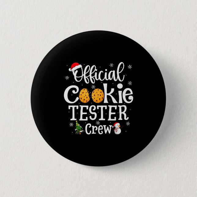 Chapa Redonda De 5 Cm Cookie Tester Crew Family Baking Team Christmas  (Anverso)