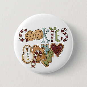Chapa Redonda De 5 Cm Cookies para camisetas y regalos de Santa