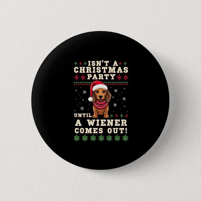 Chapa Redonda De 5 Cm Cool Funny Wiener Dog Christmas Dachshund Holiday  (Anverso)