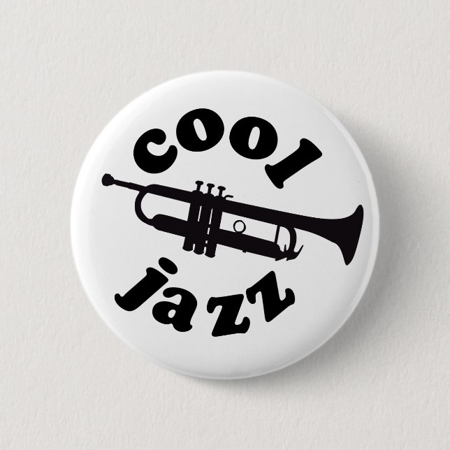 Chapa Redonda De 5 Cm cool jazz print silhouette trumpet (Anverso)