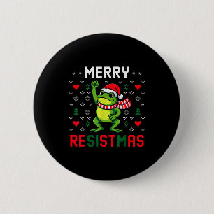 Chapa Redonda De 5 Cm Cool Merry Resistmas Rana Gráfico de Invierno Fies