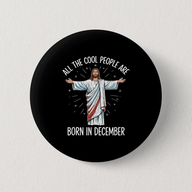 Chapa Redonda De 5 Cm Cool People December Birthday Sritual Theme  (Anverso)