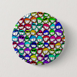 Chapa Redonda De 5 Cm Cool Smiling Faces