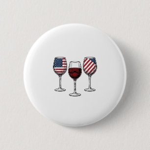 Chapa Redonda De 5 Cm Copas de vino patrióticas diseño de camiseta vecto