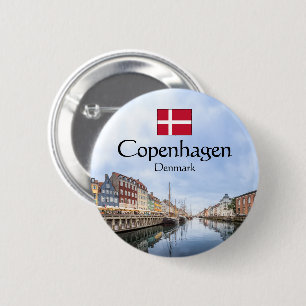 Chapa Redonda De 5 Cm Copenhague Nyhavn