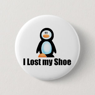 Chapa Redonda De 5 Cm Copia perdida del zapato del pingüino