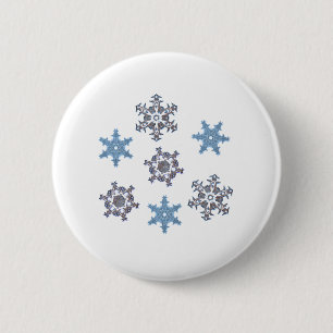 Chapa Redonda De 5 Cm Copos de nieve del invierno
