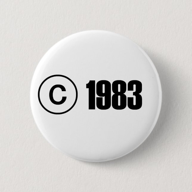 Chapa Redonda De 5 Cm Copyright 1983 (Anverso)