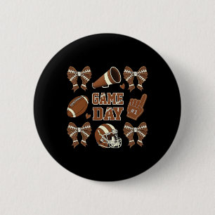 Chapa Redonda De 5 Cm Coquette Bow Football Mom