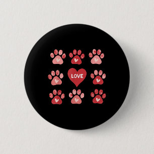 Chapa Redonda De 5 Cm Coquette Bow Perro Paw Imprimir Corazón Valentine