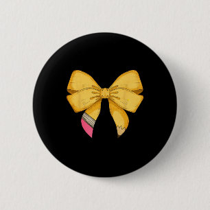 Chapa Redonda De 5 Cm Coquette Bow Profesor Estudiante De Vuelta A La Es
