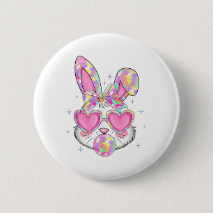 Chapa Redonda De 5 Cm Coquette Cuerdo Bow Easter Day Conejo Oreja Gir