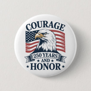Chapa Redonda De 5 Cm Coraje Patriótico Honor Legado Tema USA