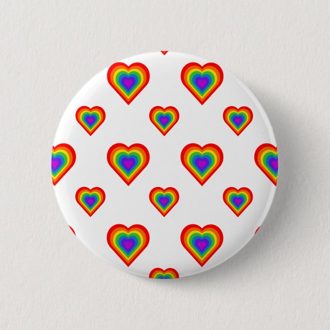 Chapa Redonda De 5 Cm Corazón arcoiris (Anverso)